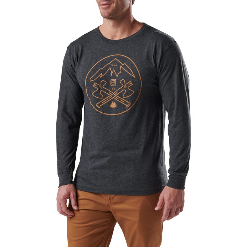 5.11 Tactical AXE MOUNTAIN Long Sleeve TEE - Charcoal Heather