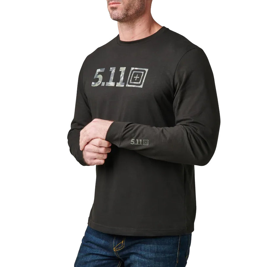 5.11 Tactical Camo Logo Fill Long Sleeve Tee-Long Sleeves-5.11 Tactical-TacSource