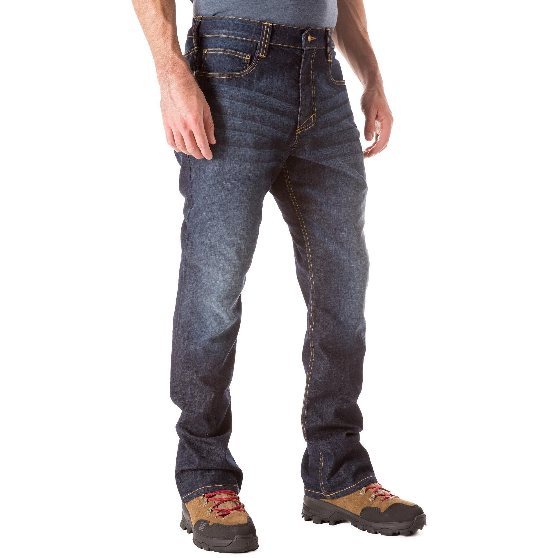 5.11 Tactical Defender Flex Straight Jeans Dark Wash Indigo-Men's Pants-5.11 Tactical-TacSource