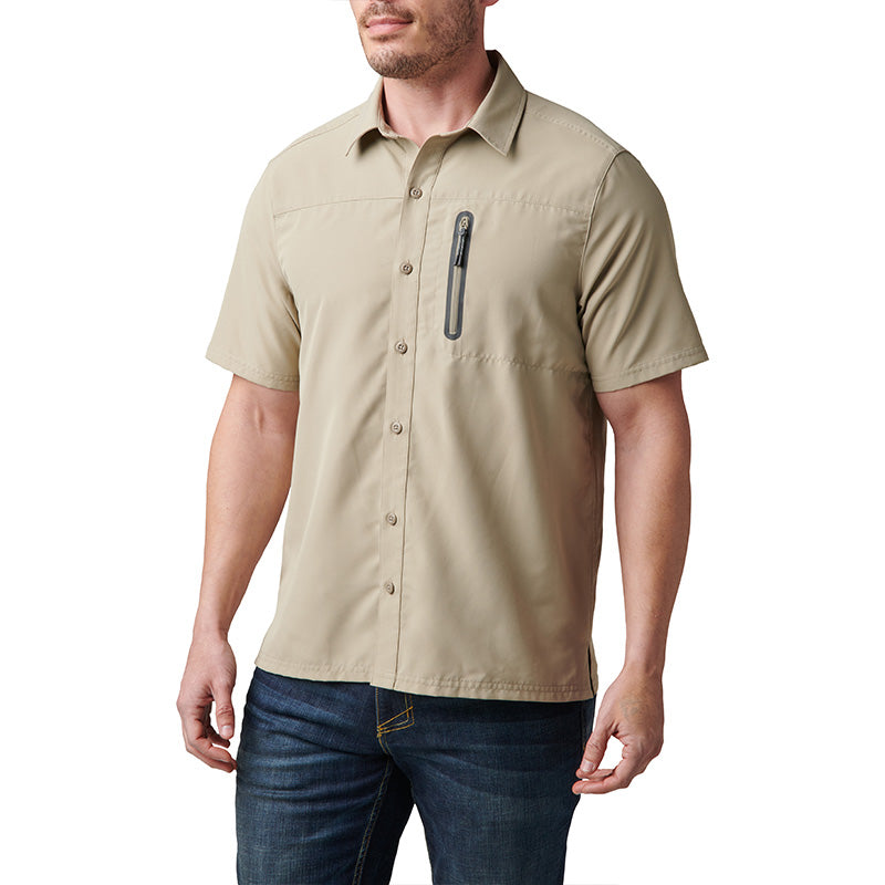 5.11 Tactical Marksman Utility Short Sleeve Shirt-Short Sleeves-5.11 Tactical-Khaki-Small-TacSource