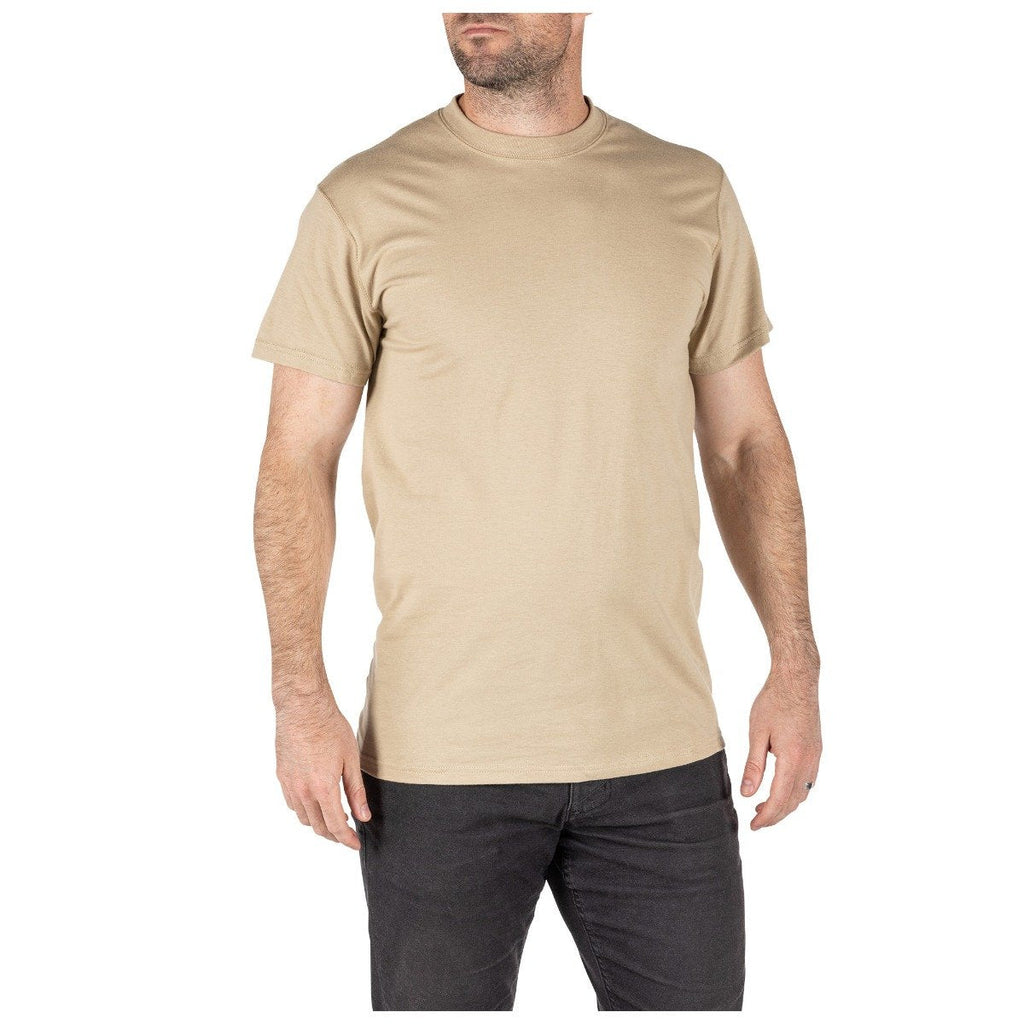 5.11 Tactical Mens Utili-T Crew Tees Pack of 3 ACU Tan-T-Shirt-5.11 Tactical-TacSource