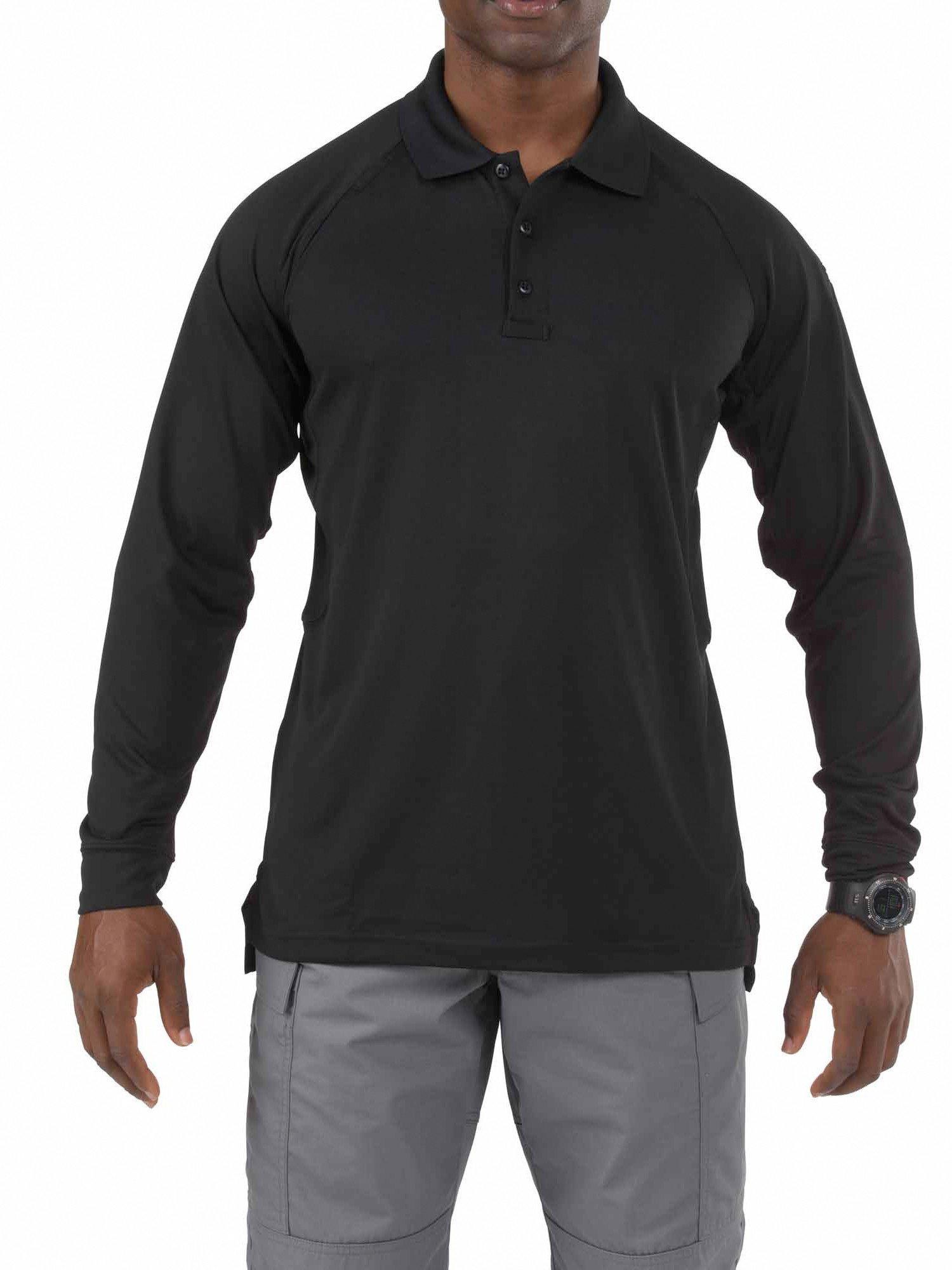 5.11 Tactical Performance Polo Long Sleeve-Polos-5.11 Tactical-Black-Small-TacSource