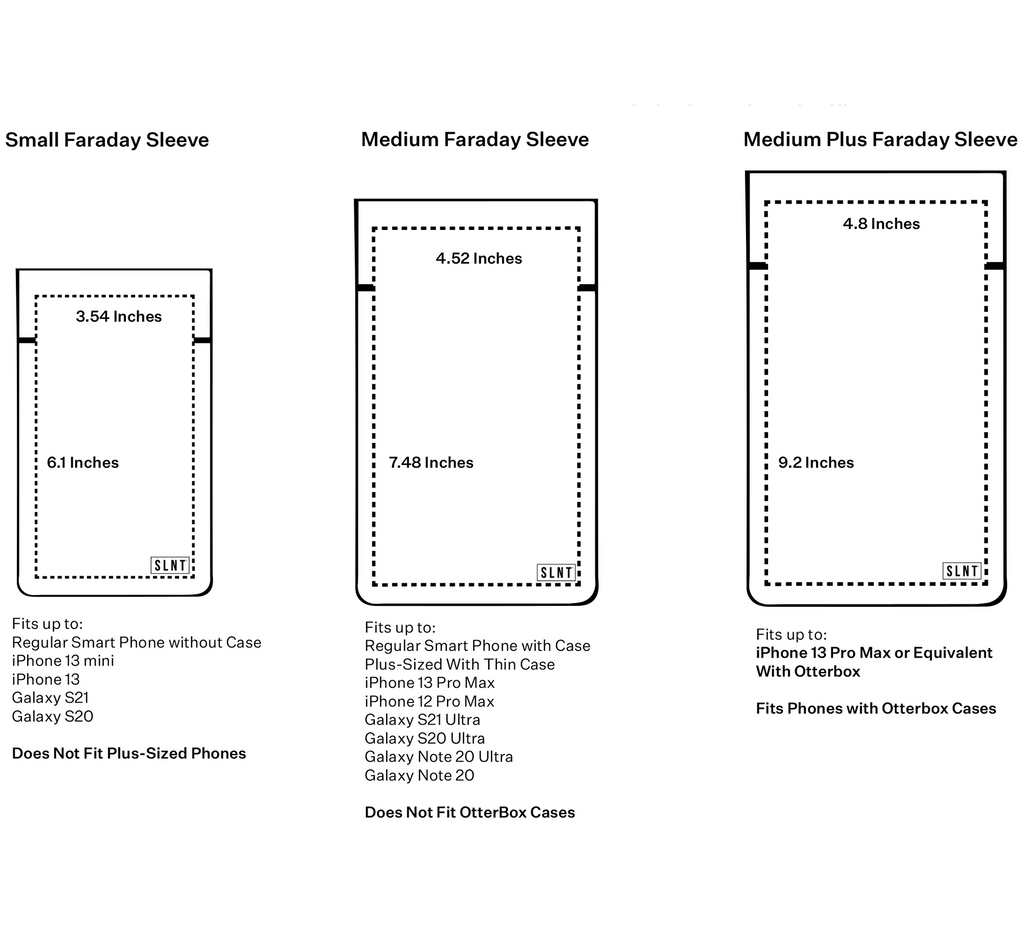 SLNT Faraday Sleeves for Phones Weatherproof Nylon Black Small Gear Australia by G8