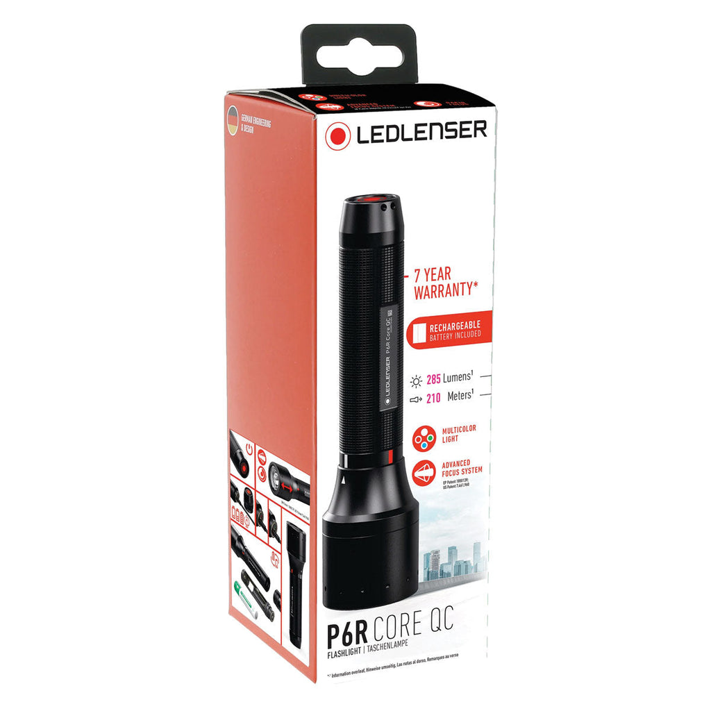 Ledlenser P6R Core QC Quad 4 Colour Rechargeable Torch-Flashlights and Lighting-Ledlenser-TacSource