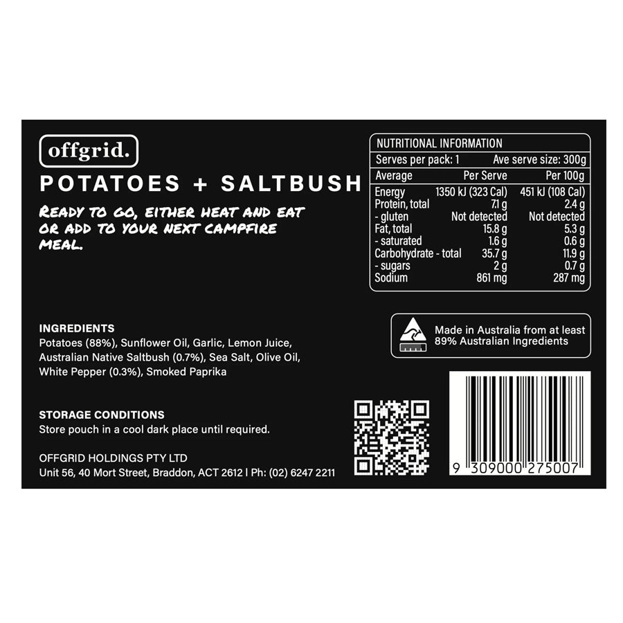 OFFGRID PROVISIONS Saltbush Potatoes - Heat & Eat Meal-Food-OFFGRID PROVISIONS-TacSource