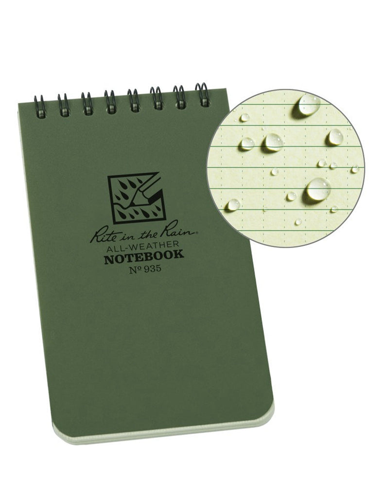 Rite in the Rain 3" x 5" Top Spiral Notebook - Green-Notebook-Rite In The Rain-TacSource