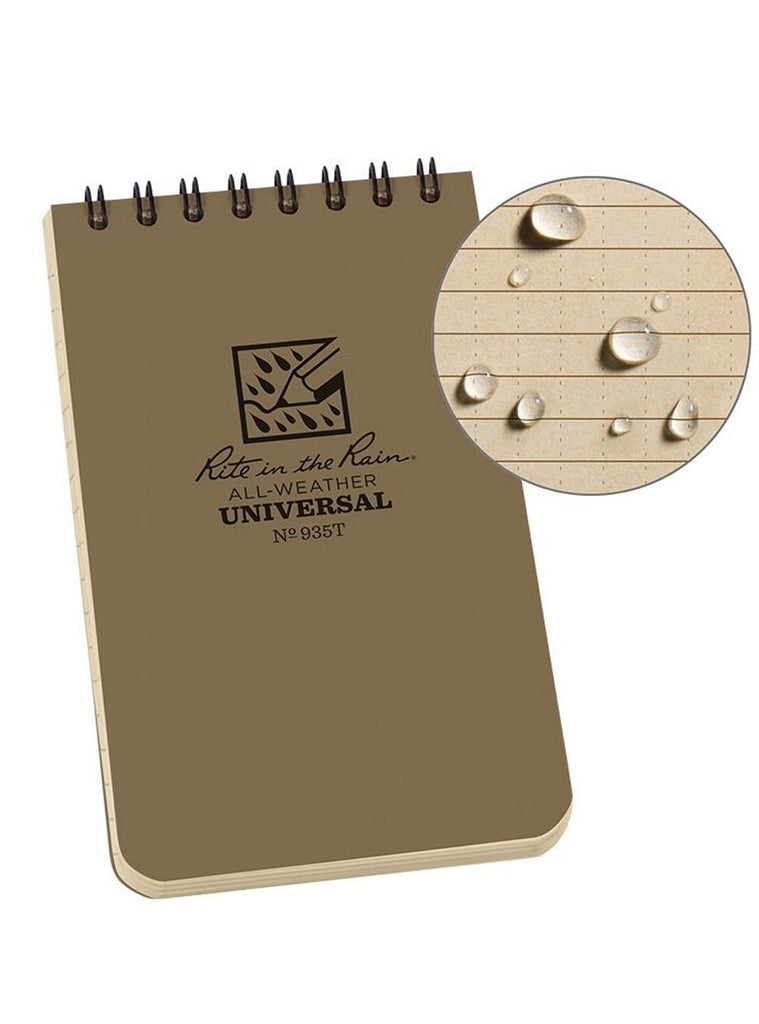 Rite in the Rain 3" x 5" Top Spiral Notebook - Tan-Notebook-Rite In The Rain-TacSource