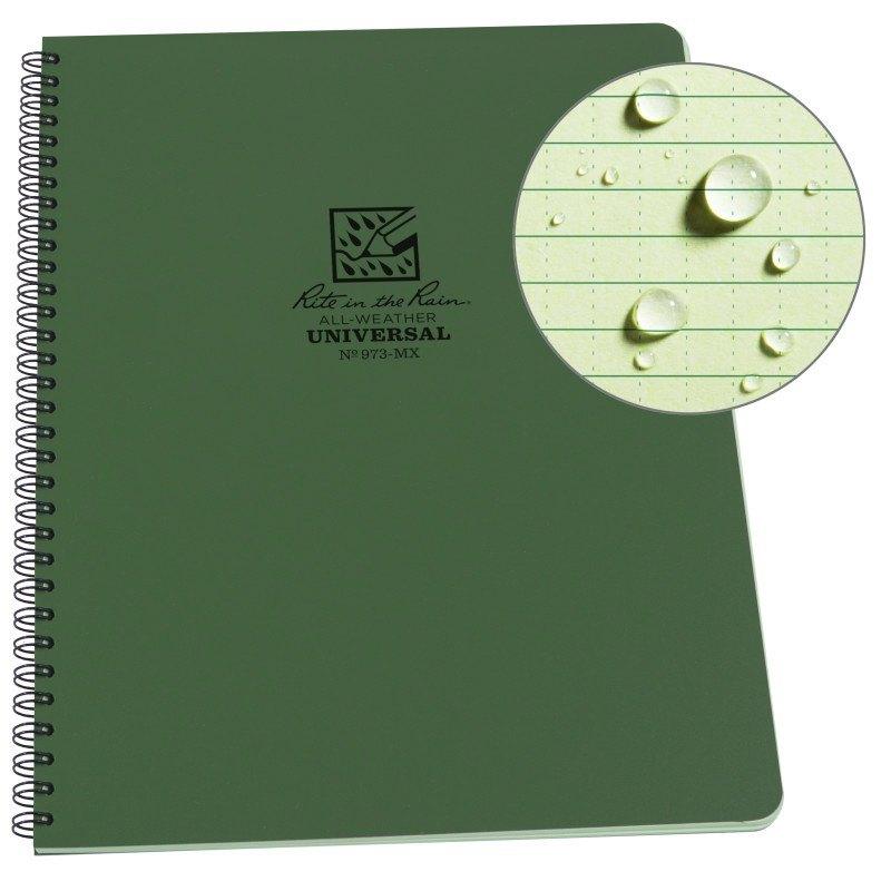 Rite in the Rain 973-MX Side Spiral Notebook Universal Green-Pens, Notebooks and Stationery-Rite in the Rain-TacSource