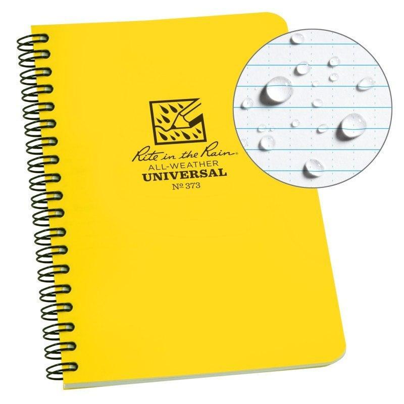 Rite in the Rain No373 Side Spiral Notebook Universal Yellow-Pens, Notebooks and Stationery-Rite in the Rain-TacSource