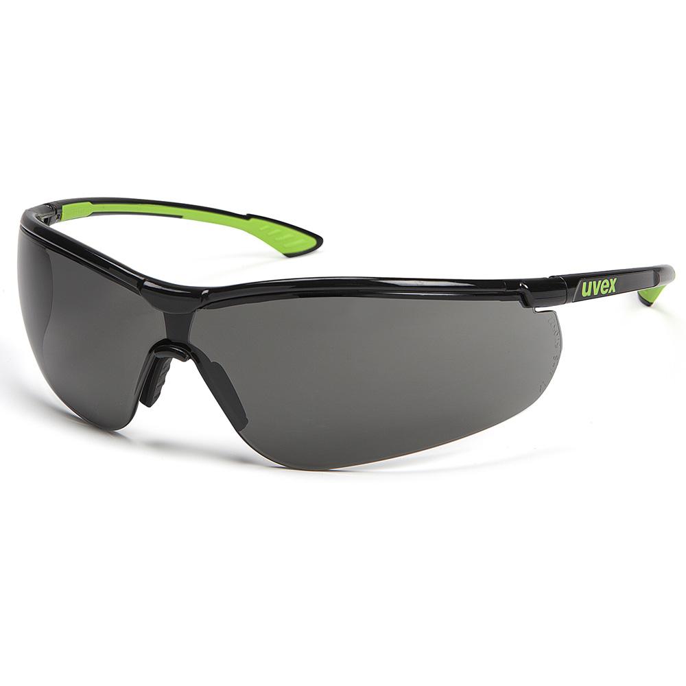 Uvex Sportstyle Safety Glasses 9193 Black and Green Frame with Grey Anti-Fog Lens-Eyewear-Uvex-TacSource